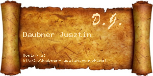 Daubner Jusztin névjegykártya