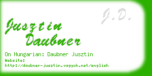 jusztin daubner business card